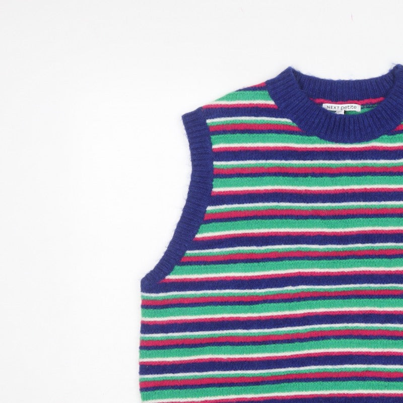 Next Petite Women’s Multicoloured Striped Knit Vest Jumper UK 20 XL