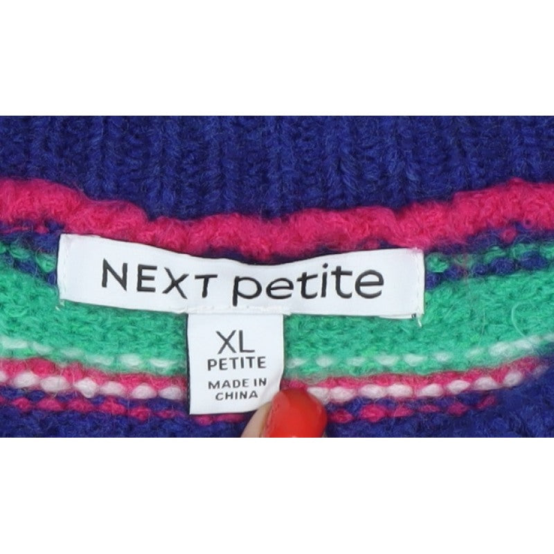 Next Petite Women’s Multicoloured Striped Knit Vest Jumper UK 20 XL
