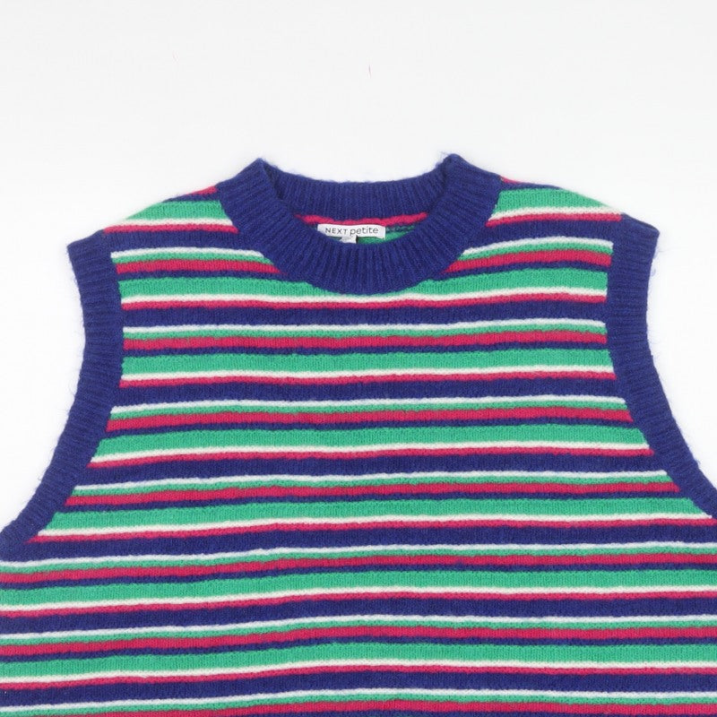 Next Petite Women’s Multicoloured Striped Knit Vest Jumper UK 20 XL