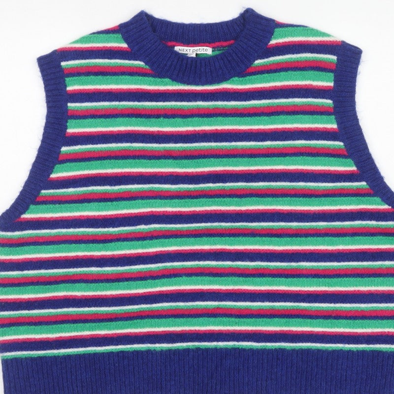 Next Petite Women’s Multicoloured Striped Knit Vest Jumper UK 20 XL