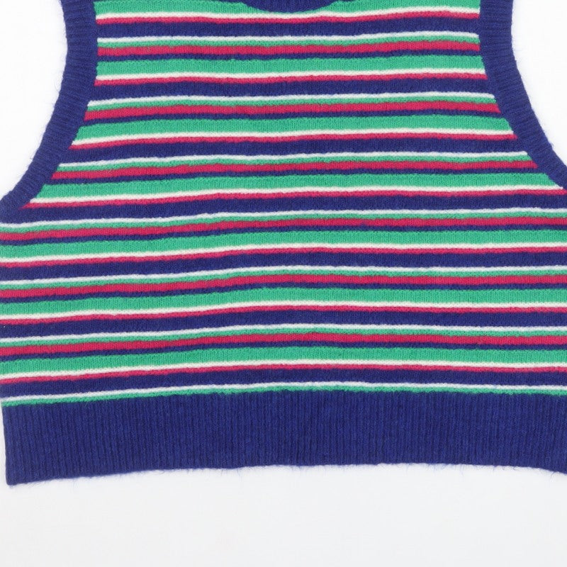 Next Petite Women’s Multicoloured Striped Knit Vest Jumper UK 20 XL