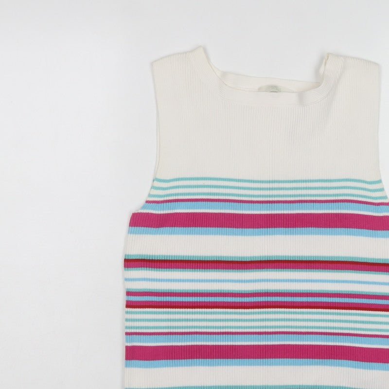 Marks & Spencer Women’s Multicoloured Stripe Knit Vest UK 16 Sleeveless