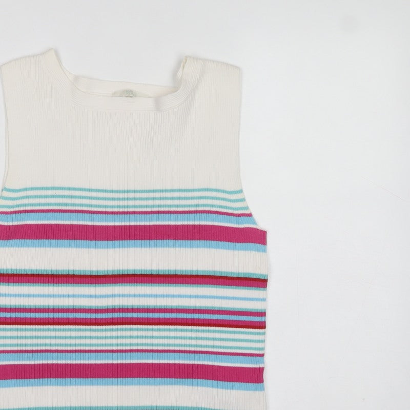 Marks & Spencer Women’s Multicoloured Stripe Knit Vest UK 16 Sleeveless