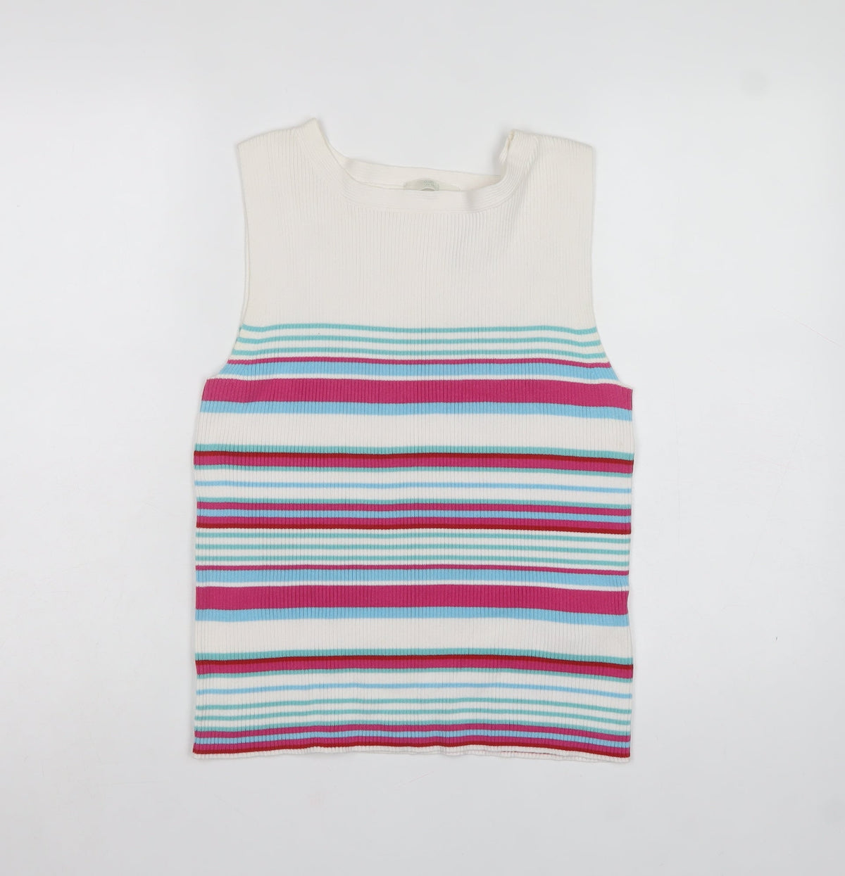 Marks & Spencer Women’s Multicoloured Stripe Knit Vest UK 16 Sleeveless