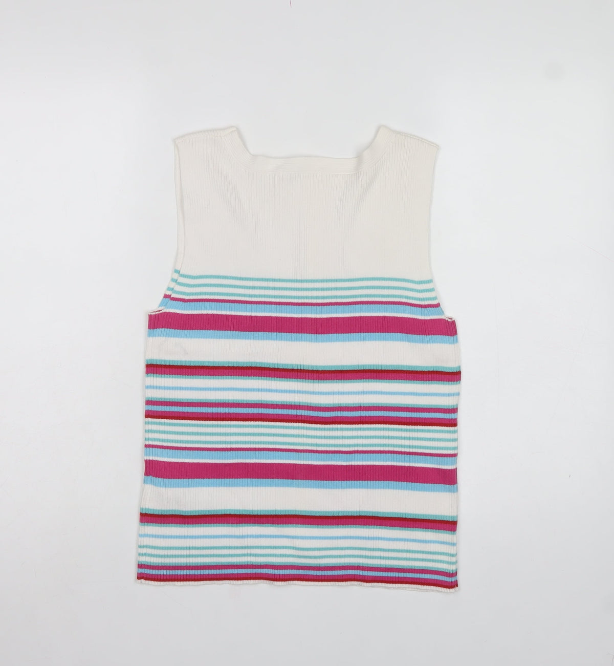 Marks & Spencer Women’s Multicoloured Stripe Knit Vest UK 16 Sleeveless