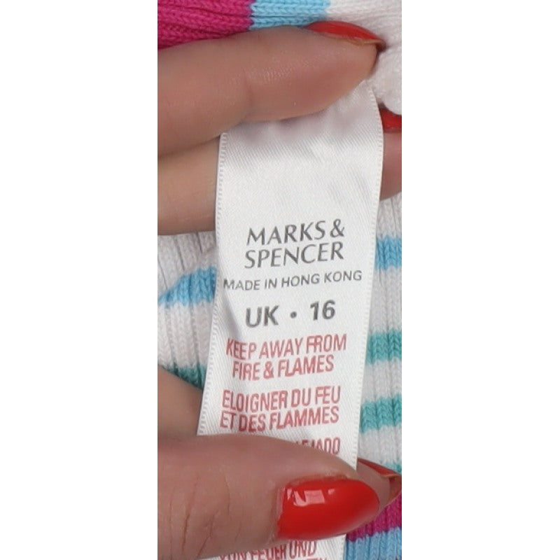 Marks & Spencer Women’s Multicoloured Stripe Knit Vest UK 16 Sleeveless