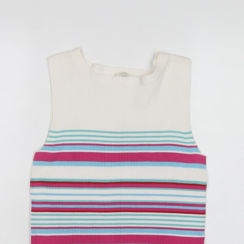 Marks & Spencer Women’s Multicoloured Stripe Knit Vest UK 16 Sleeveless