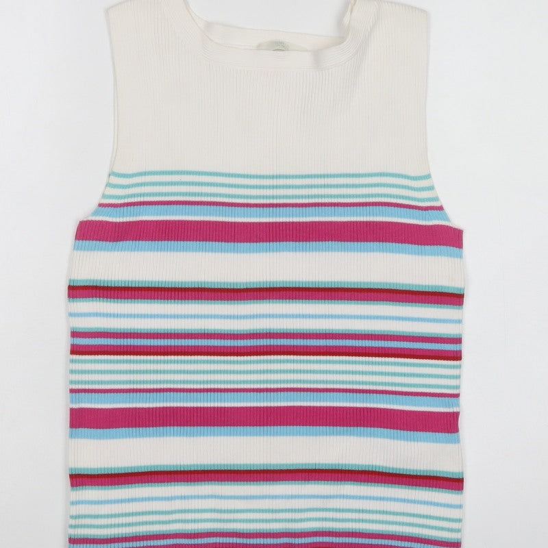 Marks & Spencer Women’s Multicoloured Stripe Knit Vest UK 16 Sleeveless