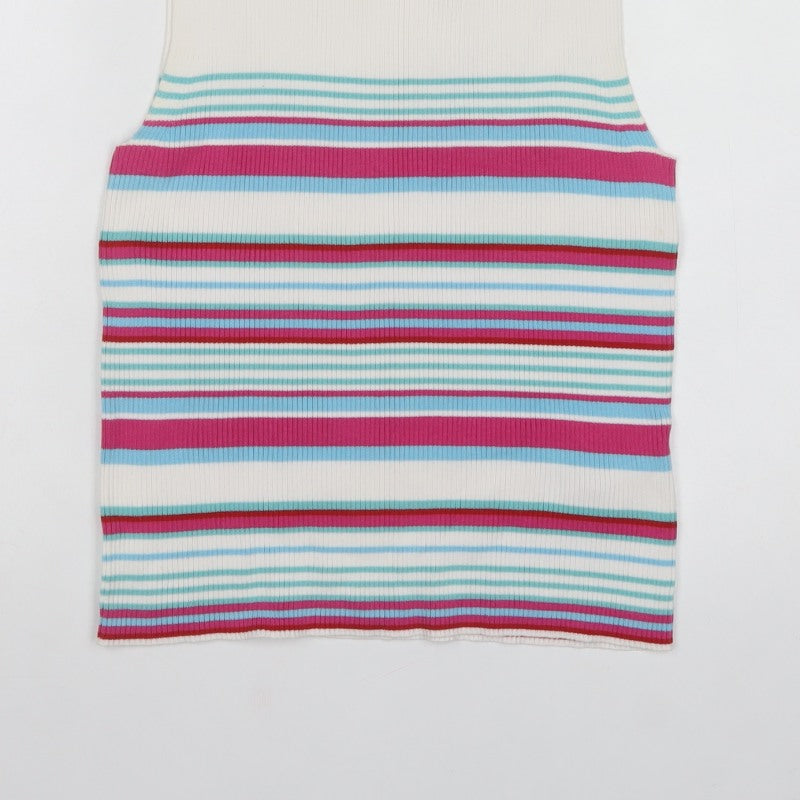 Marks & Spencer Women’s Multicoloured Stripe Knit Vest UK 16 Sleeveless