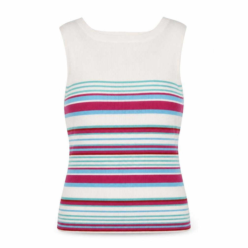 Marks & Spencer Women’s Multicoloured Stripe Knit Vest UK 16 Sleeveless
