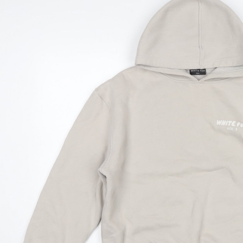 White Fox Women’s Beige XS Pullover Hoodie Logo Graphic Fleece