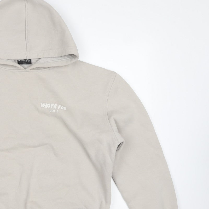 White Fox Women’s Beige XS Pullover Hoodie Logo Graphic Fleece