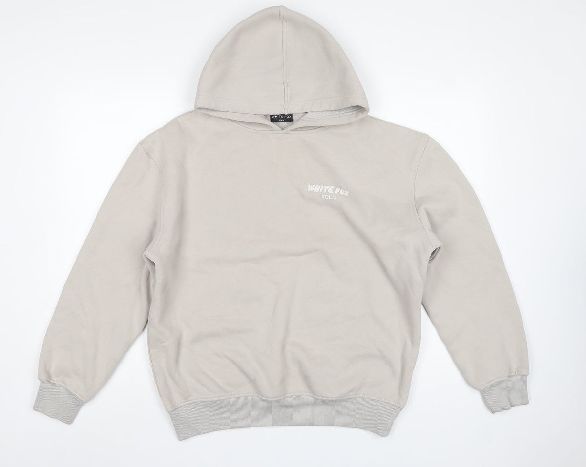 White Fox Women’s Beige XS Pullover Hoodie Logo Graphic Fleece