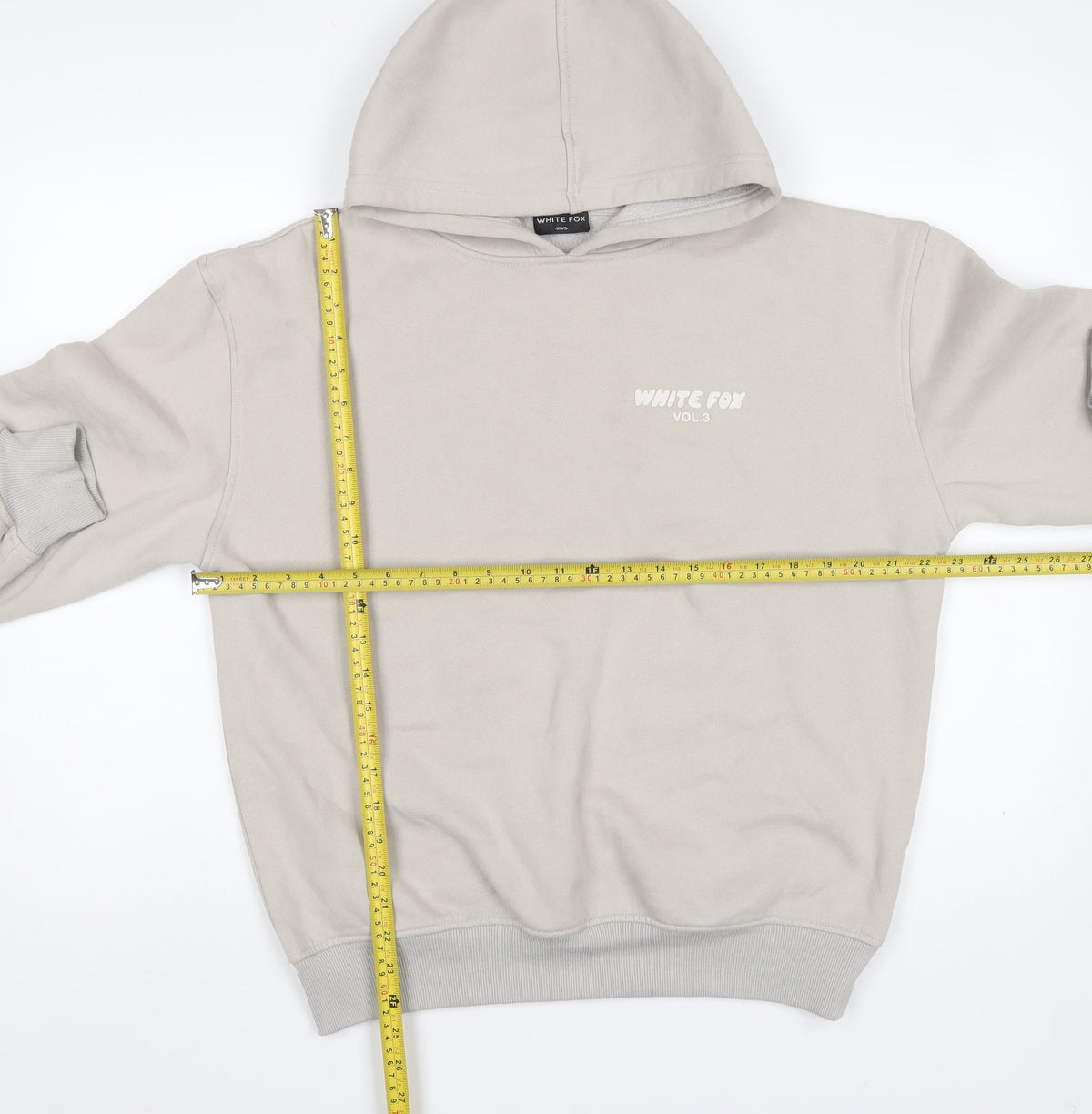 White Fox Women’s Beige XS Pullover Hoodie Logo Graphic Fleece