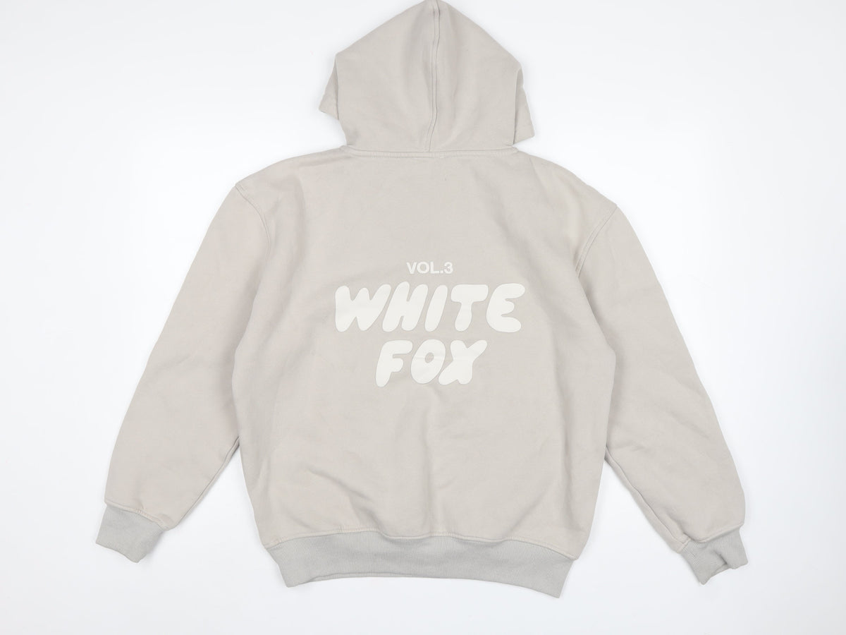 White Fox Women’s Beige XS Pullover Hoodie Logo Graphic Fleece