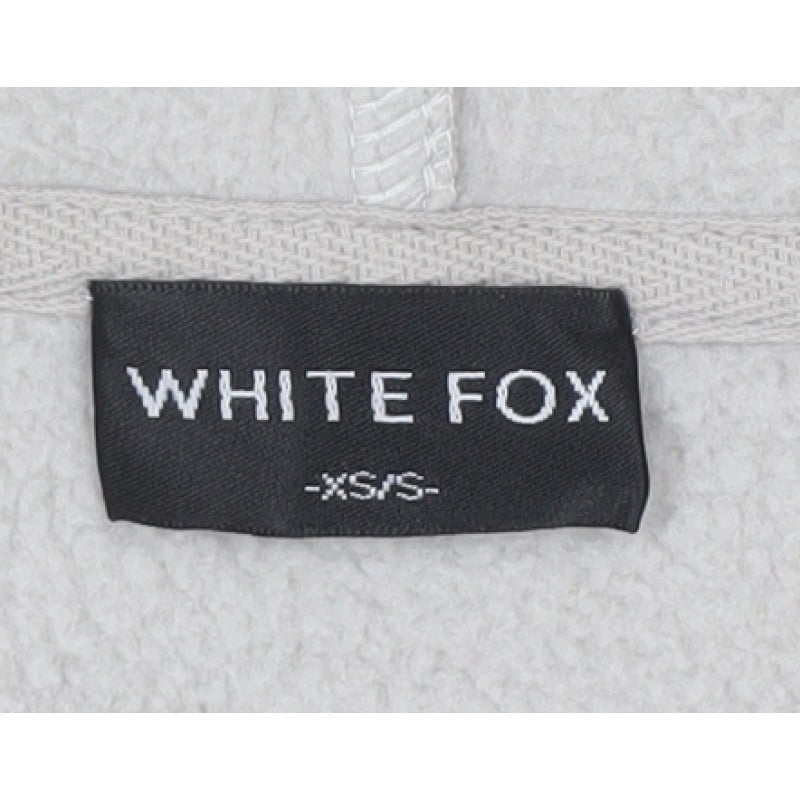 White Fox Women’s Beige XS Pullover Hoodie Logo Graphic Fleece