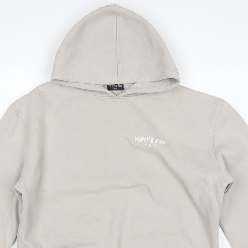 White Fox Women’s Beige XS Pullover Hoodie Logo Graphic Fleece