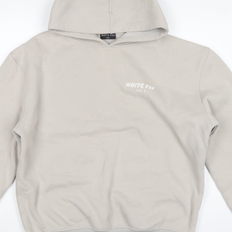 White Fox Women’s Beige XS Pullover Hoodie Logo Graphic Fleece