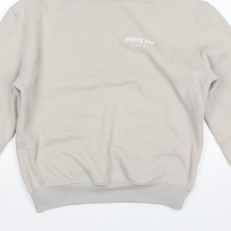 White Fox Women’s Beige XS Pullover Hoodie Logo Graphic Fleece