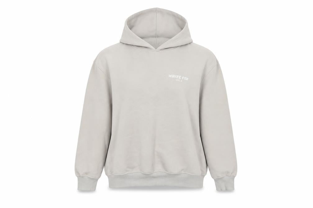 White Fox Women’s Beige XS Pullover Hoodie Logo Graphic Fleece