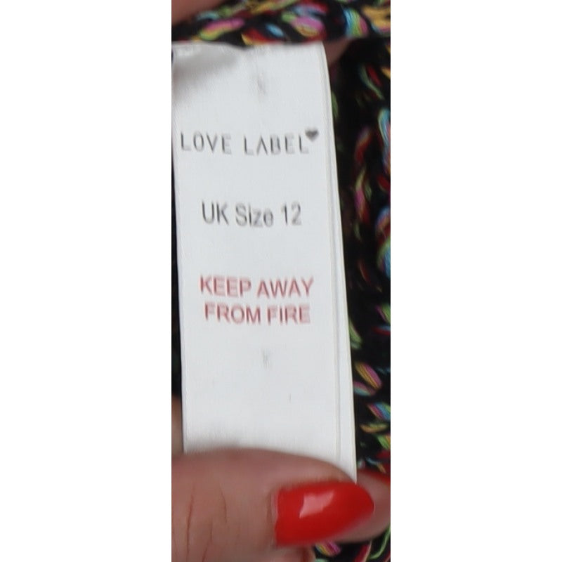 Love Label Women’s Multicoloured Cable-Knit Jumper UK 12 Pullover
