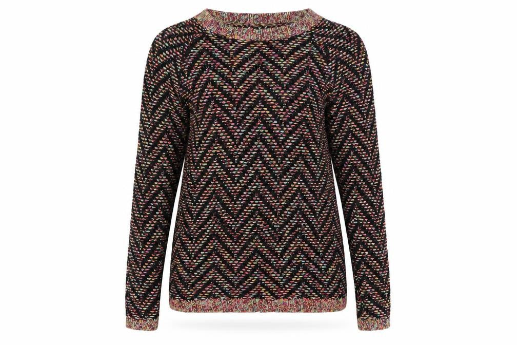 Love Label Women’s Multicoloured Cable-Knit Jumper UK 12 Pullover