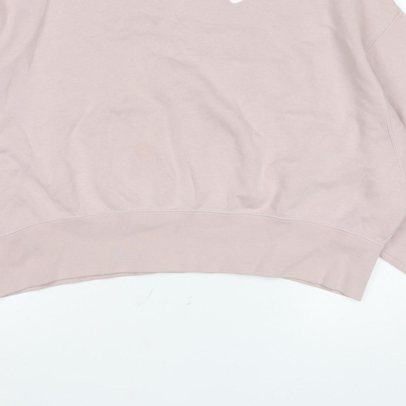 Nike Women’s Pink M Pullover Crew Neck Logo Sweatshirt