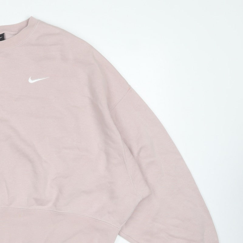 Nike Women’s Pink M Pullover Crew Neck Logo Sweatshirt