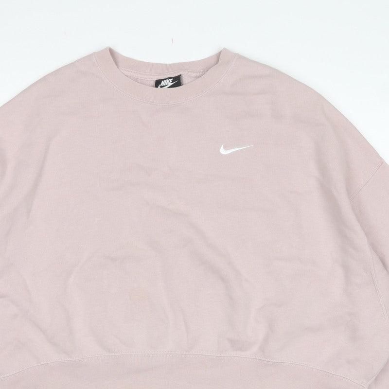 Nike Women’s Pink M Pullover Crew Neck Logo Sweatshirt
