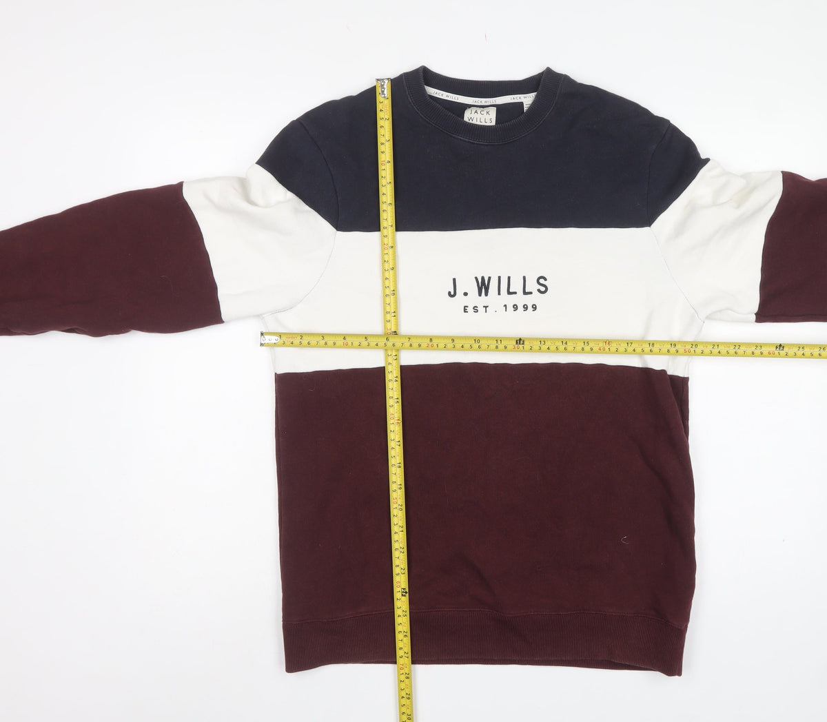 Jack Wills Men's Multicoloured S Pullover Logo Crew Neck Sweatshirt