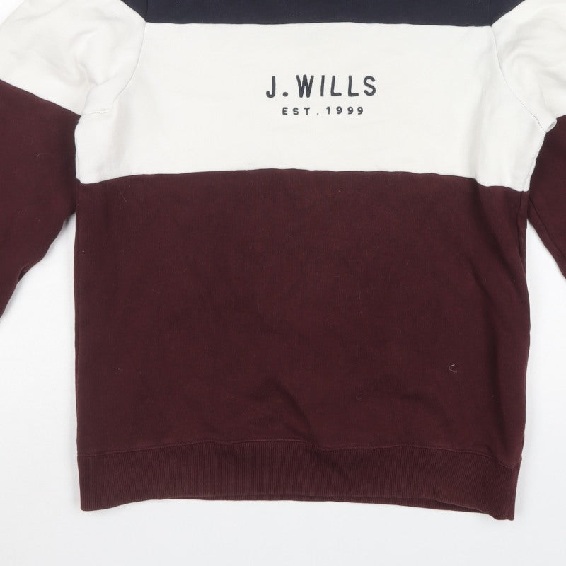Jack Wills Men's Multicoloured S Pullover Logo Crew Neck Sweatshirt