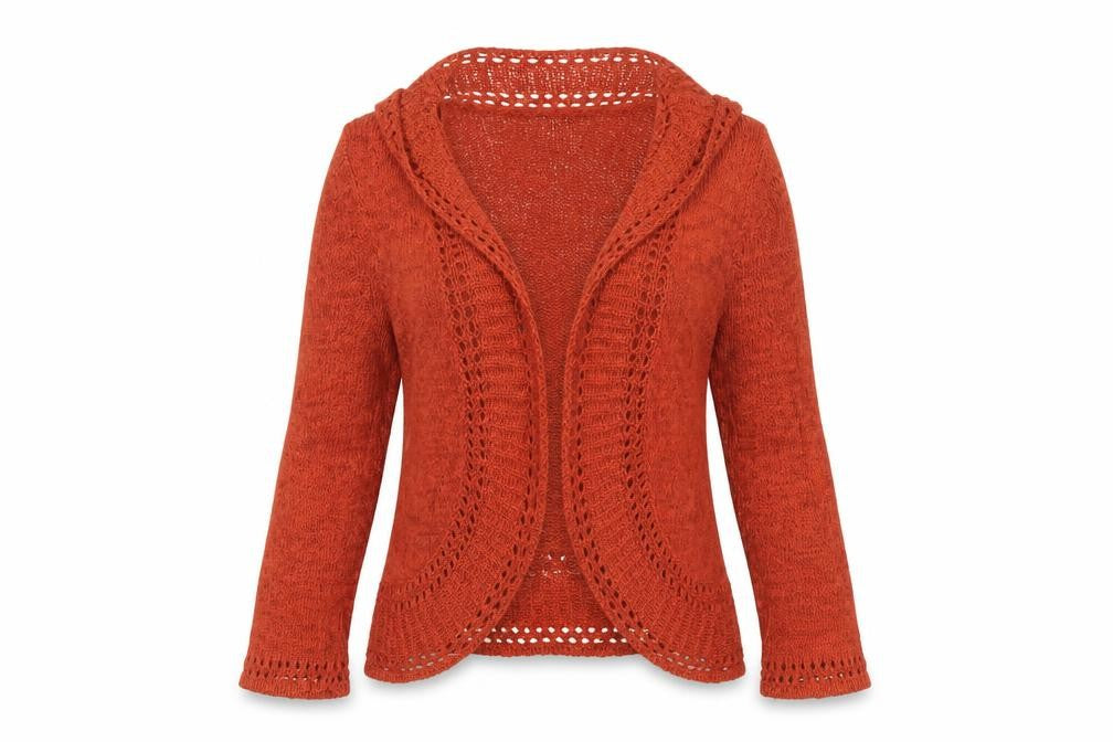 Debenhams Women Orange Size 10 Open Knit Crochet Cardigan