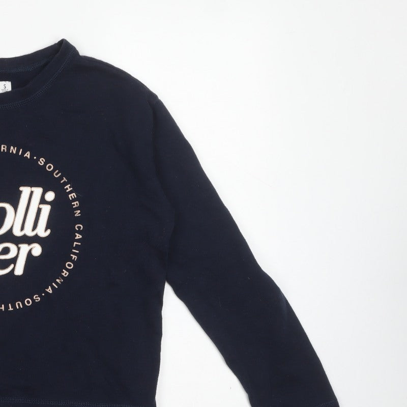 Hollister Women’s Blue S Logo Graphic Crew Neck Pullover Sweatshirt