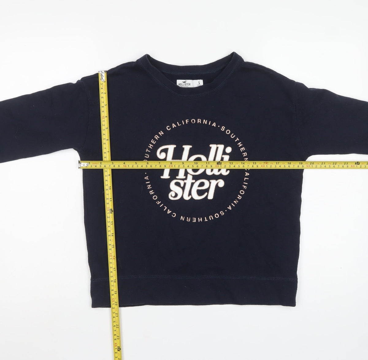 Hollister Women’s Blue S Logo Graphic Crew Neck Pullover Sweatshirt