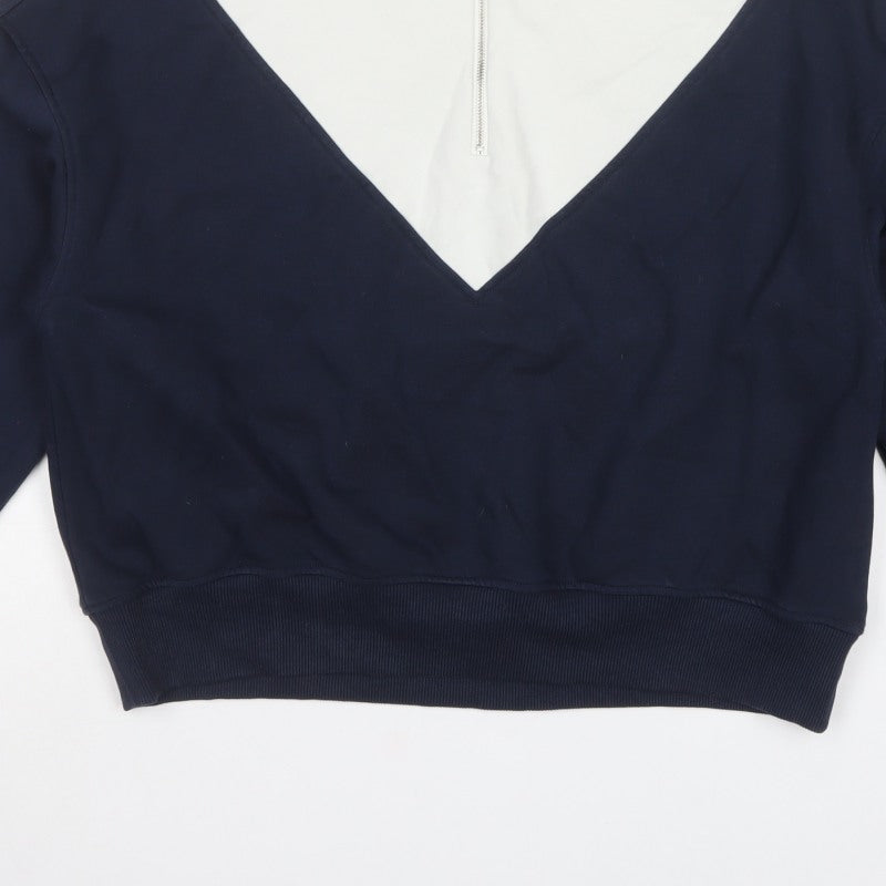 Sweaty Betty Women's Navy White S/M Colourblock 1/4 Zip Pullover Sweatshirt