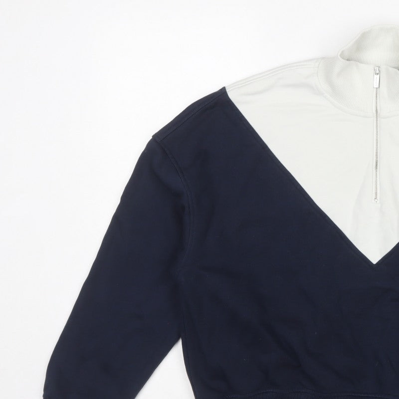 Sweaty Betty Women's Navy White S/M Colourblock 1/4 Zip Pullover Sweatshirt