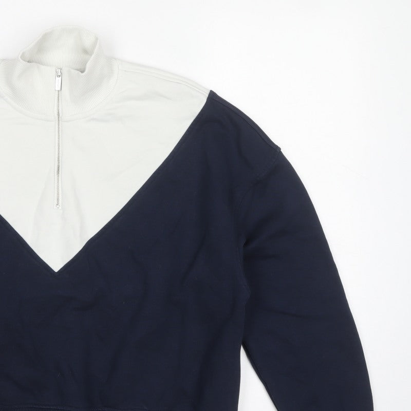 Sweaty Betty Women's Navy White S/M Colourblock 1/4 Zip Pullover Sweatshirt