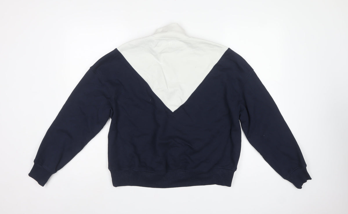 Sweaty Betty Women's Navy White S/M Colourblock 1/4 Zip Pullover Sweatshirt