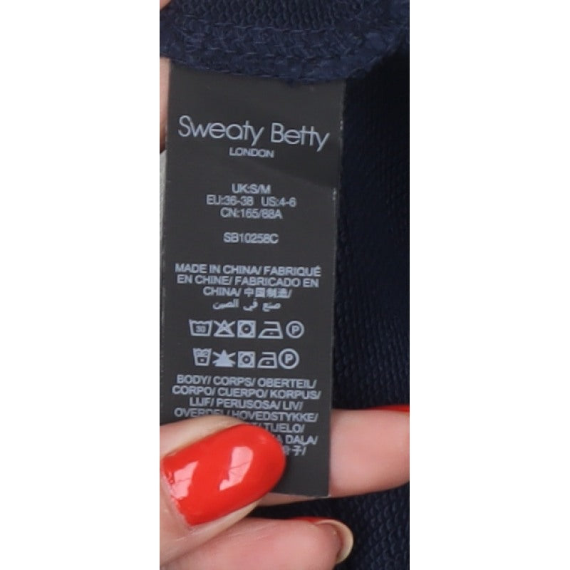 Sweaty Betty Women's Navy White S/M Colourblock 1/4 Zip Pullover Sweatshirt