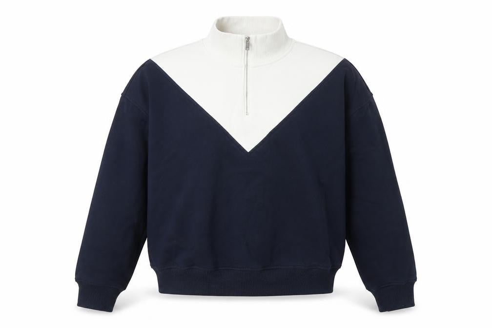 Sweaty Betty Women's Navy White S/M Colourblock 1/4 Zip Pullover Sweatshirt