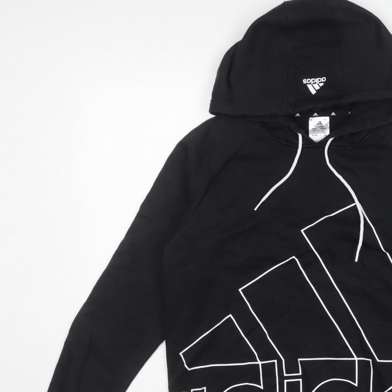 Adidas Men’s Black XL Pullover Hoodie Graphic Logo Fleece Sports