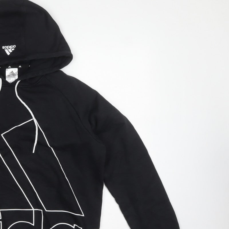 Adidas Men’s Black XL Pullover Hoodie Graphic Logo Fleece Sports