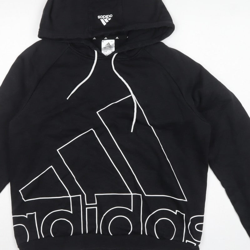 Adidas Men’s Black XL Pullover Hoodie Graphic Logo Fleece Sports