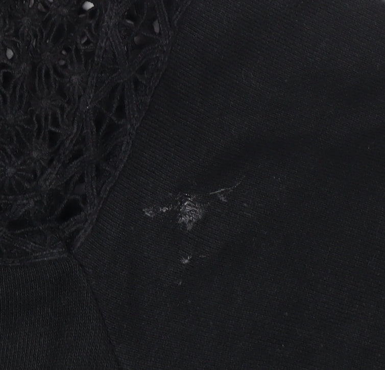 Superdry Women’s Black M Cotton Crochet Panel Crew Neck Sweatshirt