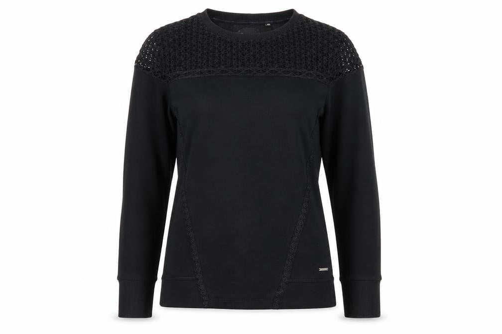 Superdry Women’s Black M Cotton Crochet Panel Crew Neck Sweatshirt