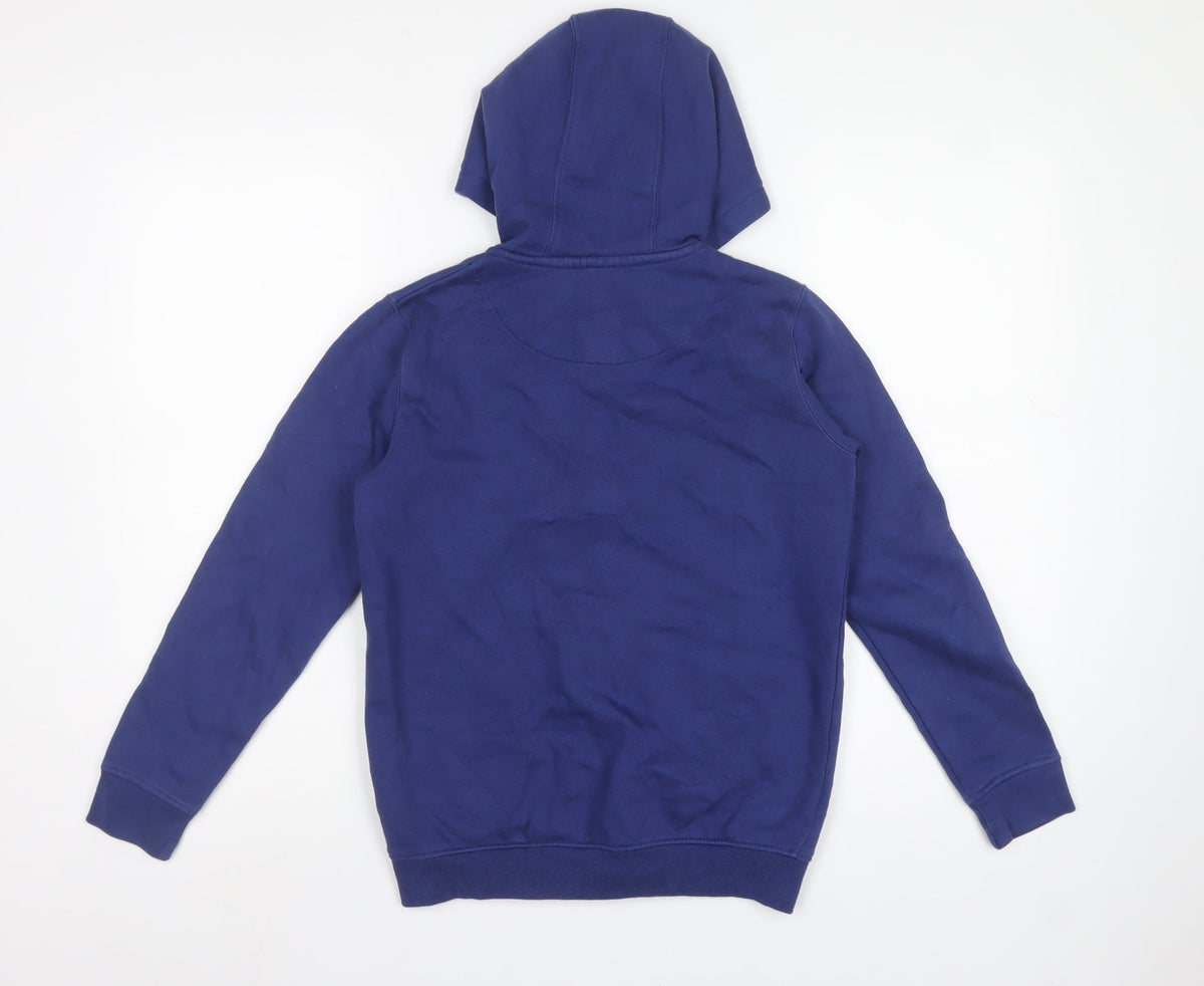 Lyle & Scott Boys Blue 10-11 Years Full Zip Hooded Colourblock Hoodie