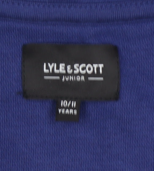 Lyle & Scott Boys Blue 10-11 Years Full Zip Hooded Colourblock Hoodie