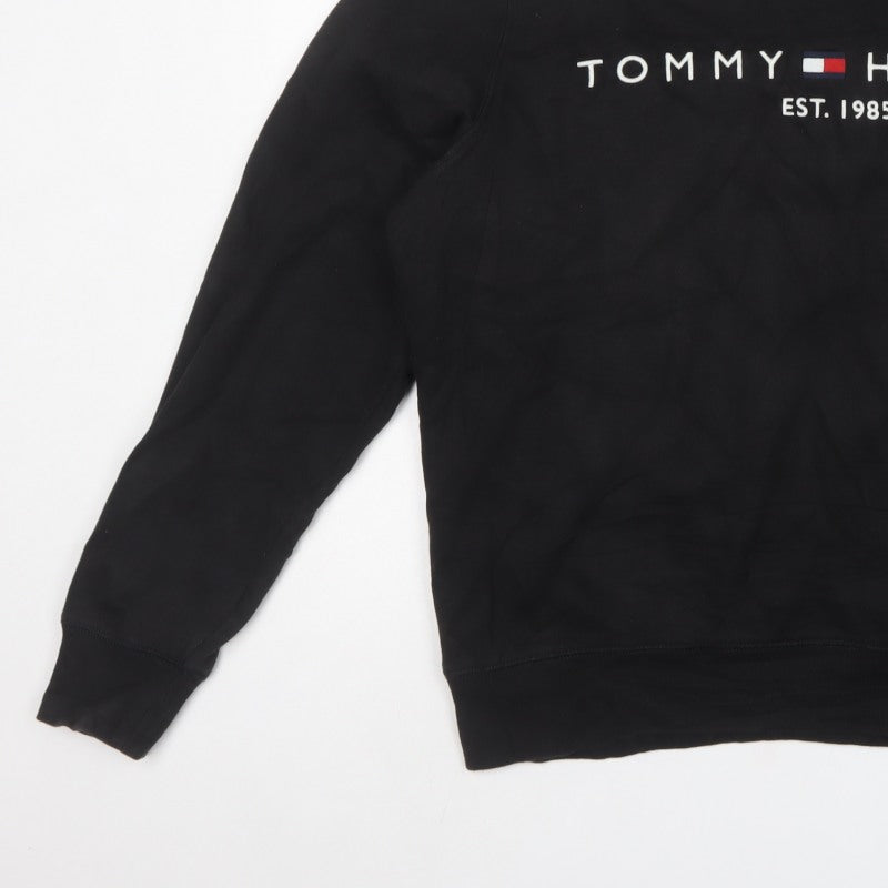 Tommy Hilfiger Men’s Black XL Embroidered Logo Crew Neck Sweatshirt