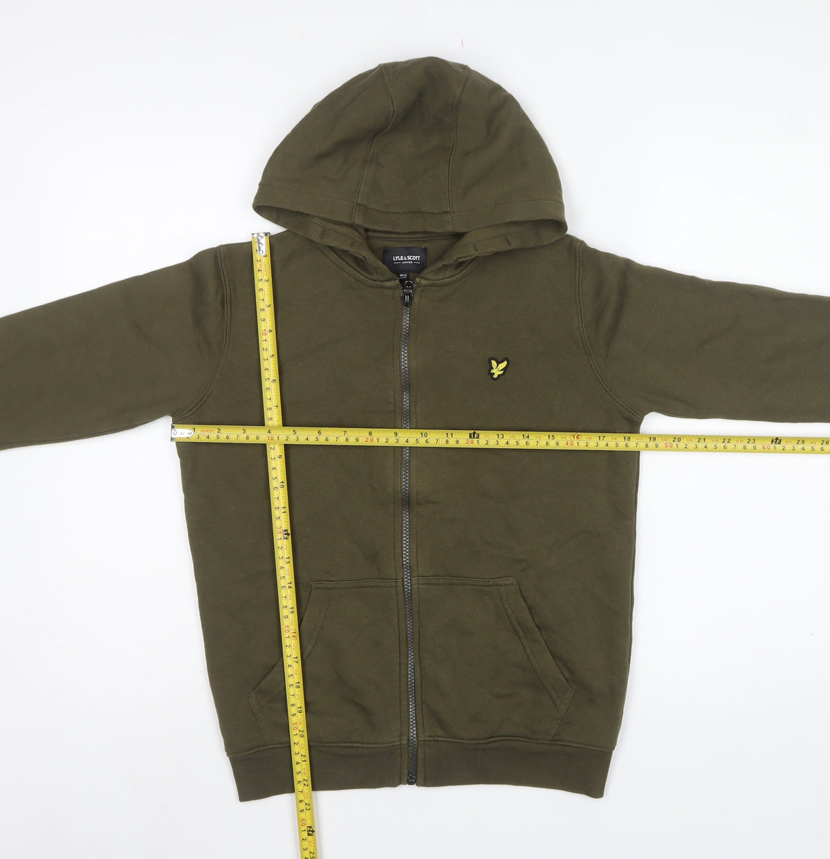 Lyle & Scott Boys Dark Olive 10-11 Years Full Zip Logo Hoodie