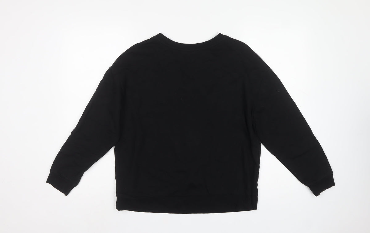 Tu Women’s Black Size 14 Rhinestone Stripe Crew Neck Sweatshirt